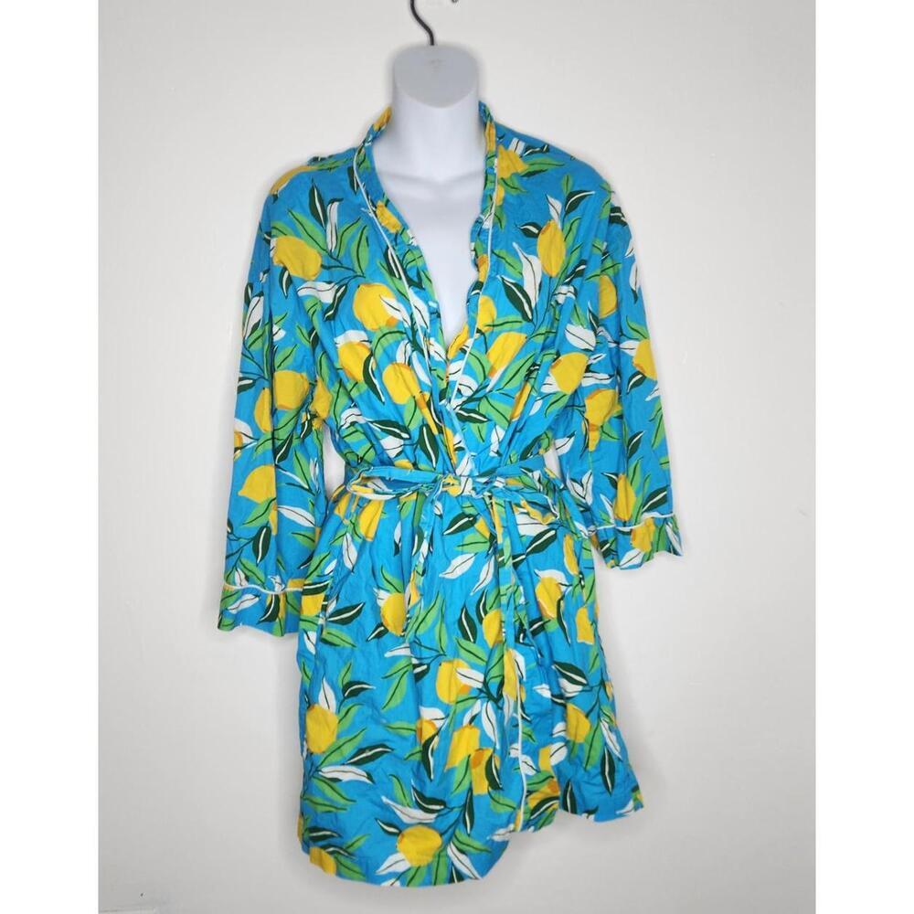 Printfresh Robe Small Medium Blue Lemon Print Bel… - image 1